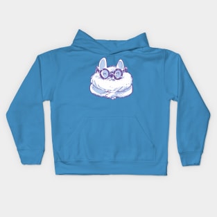 funny nerd cat cartoon Kids Hoodie